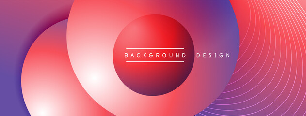 Gradient circles with shadows. Vector techno abstract background. Modern overlapping forms wallpaper background, design template