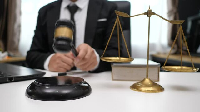 Lawyers having Concepts of Legal services at the law office