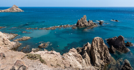 Beautiful reefs of the Natural Park of Cabo de Gata - Nijar called 