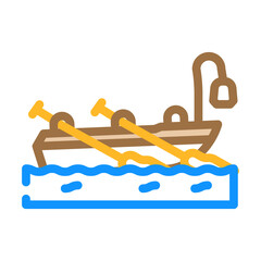boat pirate color icon vector. boat pirate sign. isolated symbol illustration