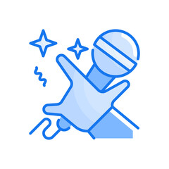 Karaoke vector Blue colour icon style illustration. EPS 10 File