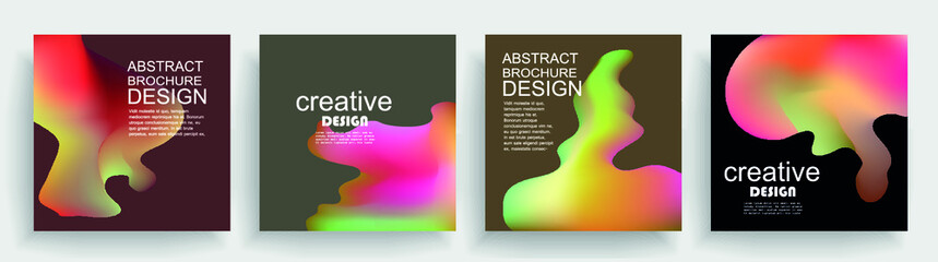 Abstract geometric pattern background for brochure cover design. Blue, yellow, red, orange, pink and green vector banner template	