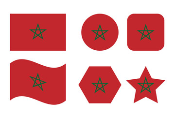 Morocco flag simple illustration for independence day or election