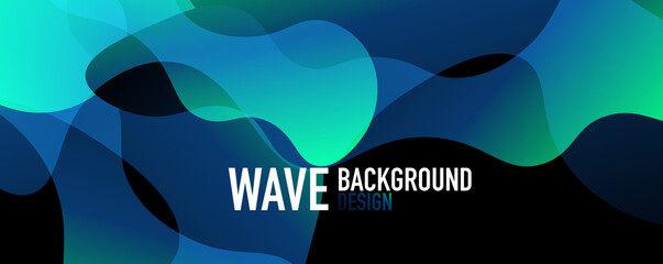 Abstract background - shiny fluid gradients and overlapping waves. Vector Illustration For Wallpaper, Banner, Background, Landing Page