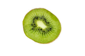 Fototapeta na wymiar Kiwi slice isolated on white background top view.