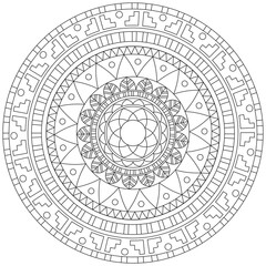 Leaf Flower Petal Coloring Mandala Art Simple Graphic Shape Vector Floral Oriental Outline Vintage Decorative Elements Pattern Illustration Islam Arabic Indian Turkish Mystic Religion Morals Lotus