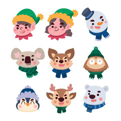 Cute Winter Sticker Set