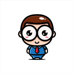 cute boy cartoon vector design as a businessman