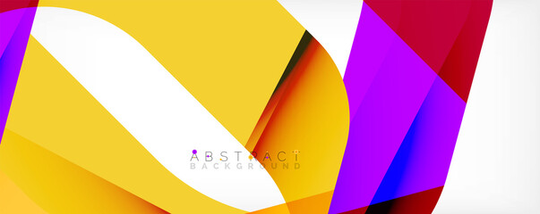 Geometric abstract background - multicolored abstract shapes on white. Vector Illustration For Wallpaper, Banner, Background, Landing Page