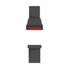 Auto seatbelt icon flat isolated vector