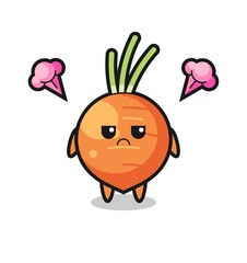 annoyed expression of the cute carrot cartoon character