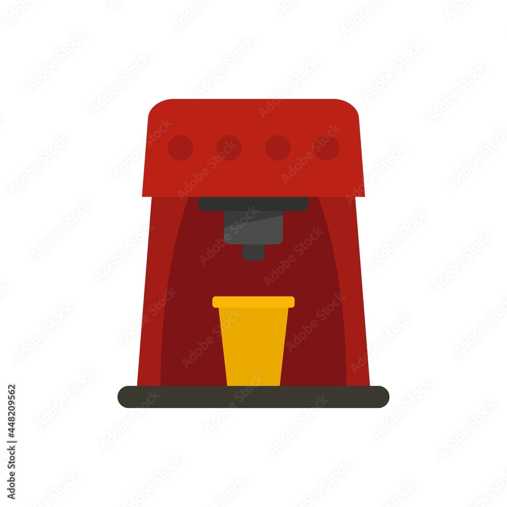 Poster Heat coffee machine icon flat isolated vector