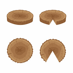 A tree in a cut, color isolated vector illustration in the cartoon style