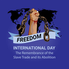 International day of the remembrance of the slave and its abolition vector illustration