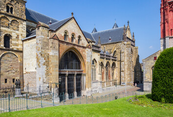 Fototapeta na wymiar Side wing of the historic Servaas church in Maastricht, Netherlands