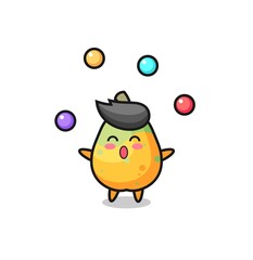 the papaya circus cartoon juggling a ball