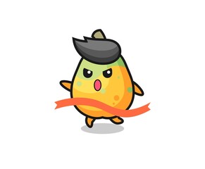 cute papaya illustration is reaching the finish