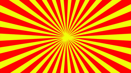 Red yellow pop art background retro cartoon explosion rays vector illustration. cartoon explosion
