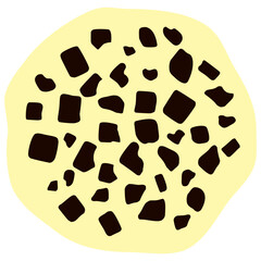 White cream chocolate candy with dark coloured chocolate shavings and chunks. Layered confectionary SVG