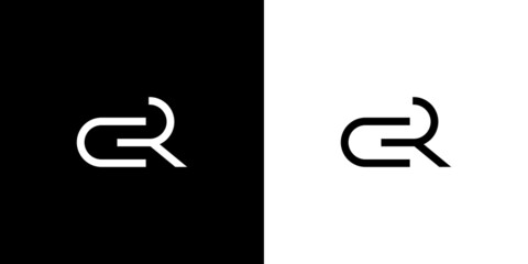 Simple and modern CR initials logo design