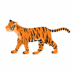 Fototapeta na wymiar Tiger. Animal tiger, vector illustration