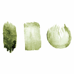 Naklejka premium Three watercolor brush stroke on the white