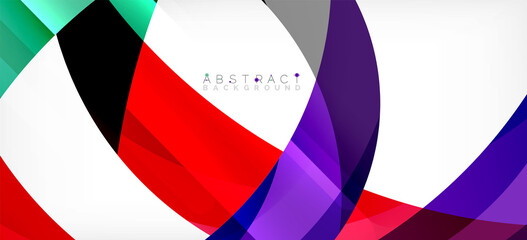 Fototapeta premium Color circle shapes, minimal geometric background. Trendy dynamic composition. Vector Illustration For Wallpaper, Banner, Background, Landing Page