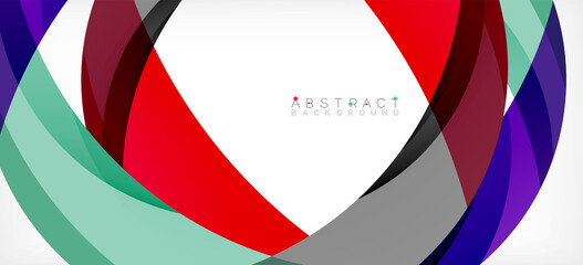 Obraz premium Geometric abstract background. Circle created with overlapping color shapes. Vector Illustration For Wallpaper, Banner, Background, Landing Page
