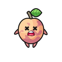 the dead pluot fruit mascot character