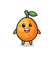 illustration of an kumquat character with awkward poses