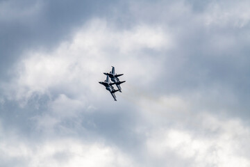 demonstration flights of modern combat aircraft at the Max-21 aerospace salon in Zhukovsky