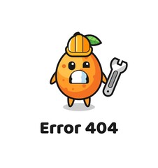 error 404 with the cute kumquat mascot