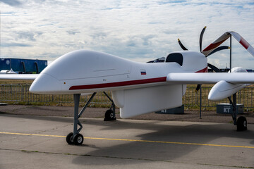 demonstration of modern drones at the Max-21 aerospace salon in Zhukovsky 