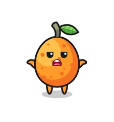kumquat mascot character saying I do not know
