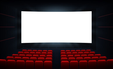 Movie Cinema Premiere Poster Design With White Screen Cinema Screen Movie Theater Vector Background