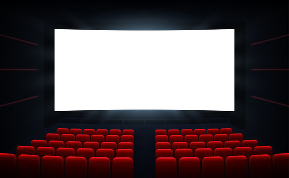 Movie Cinema Premiere Poster Design With White Screen Cinema Screen Movie Theater Vector Background
