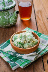 delicious klepon traditional indonesian culinary