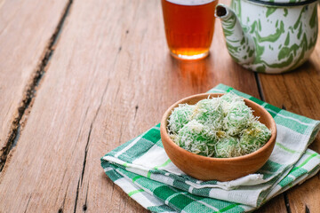 delicious klepon traditional indonesian culinary