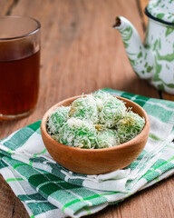 delicious klepon traditional indonesian culinary