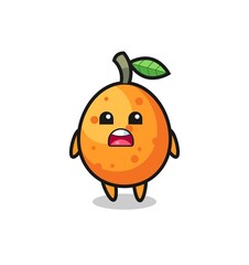 kumquat illustration with apologizing expression, saying I am sorry
