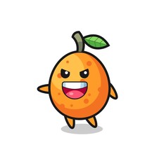 kumquat cartoon with very excited pose
