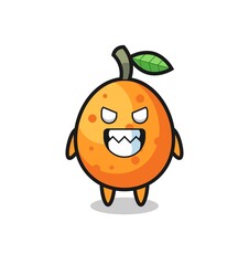 evil expression of the kumquat cute mascot character