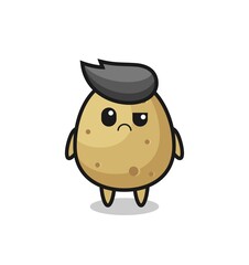 the mascot of the potato with sceptical face
