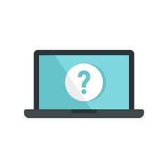 Laptop password request icon flat isolated vector