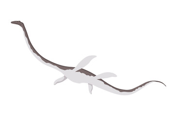 Plesiosaurus dinosaur flat icon. Colored isolated prehistoric reptile monster on white background.  cartoon dino animal
