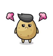 annoyed expression of the cute potato cartoon character
