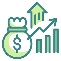 profit blue line icon