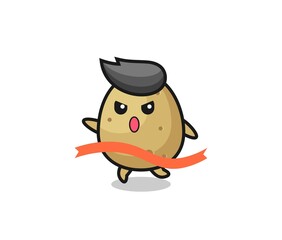 cute potato illustration is reaching the finish
