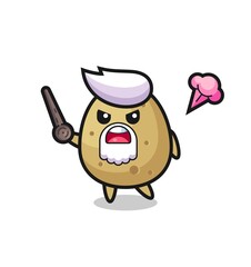 cute potato grandpa is getting angry