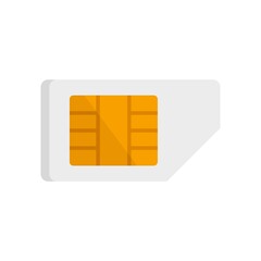 Phone sim card icon flat isolated vector